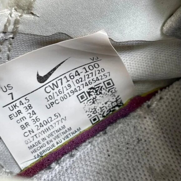 Nike Aqua Rift CW7164-100 Sail White Sneakers Hook & Loop Women's 7 US/4.5 UK - Picture 7 of 12